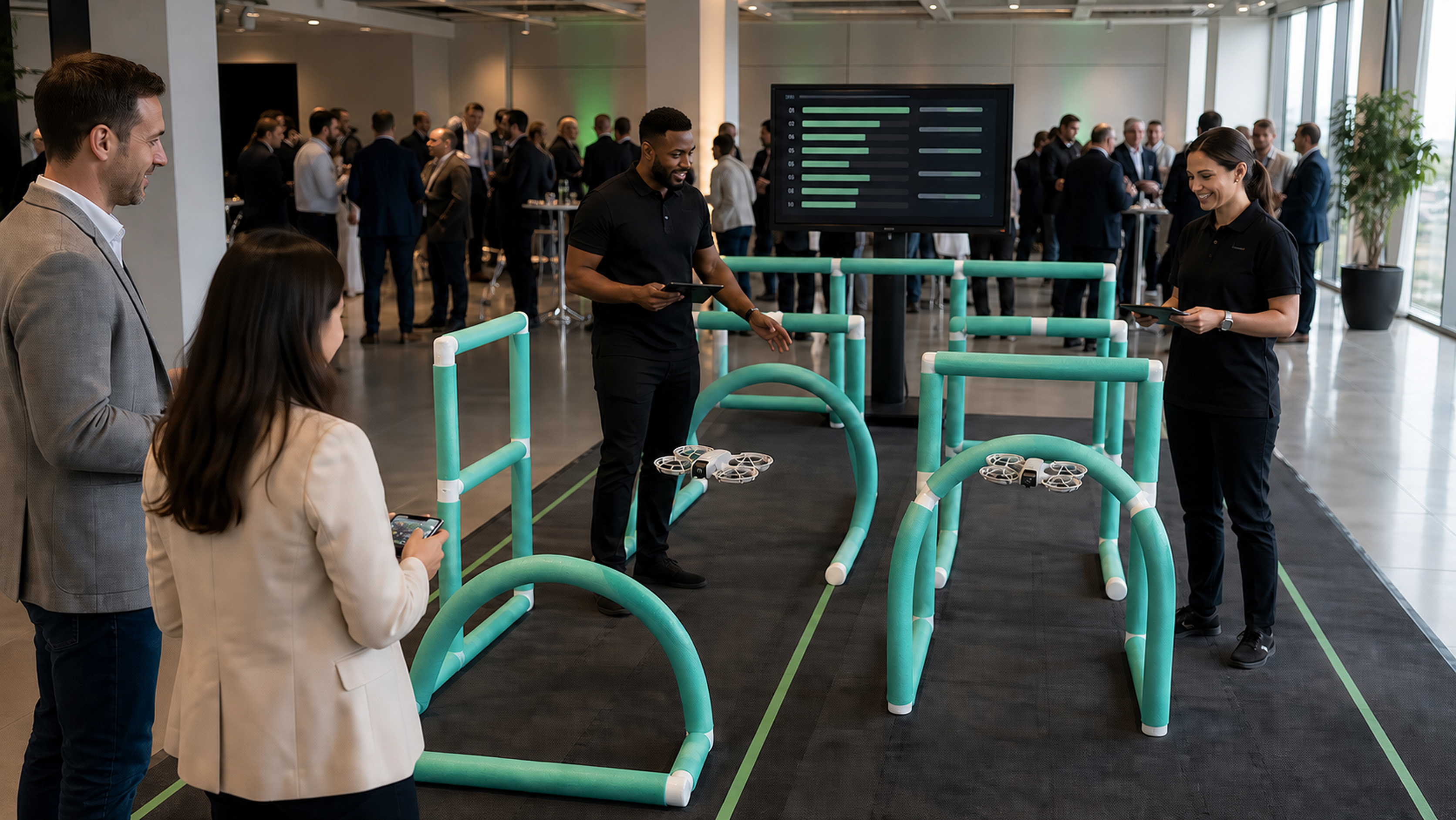 Corporate drone event zone